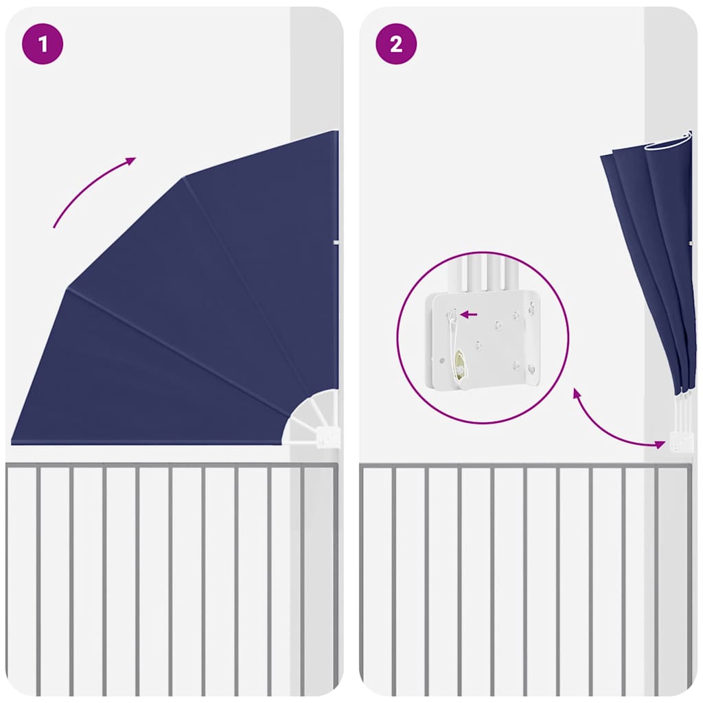 vidaXL Balcony Privacy Screen 140 x 140 cm Polyester Navy Blue