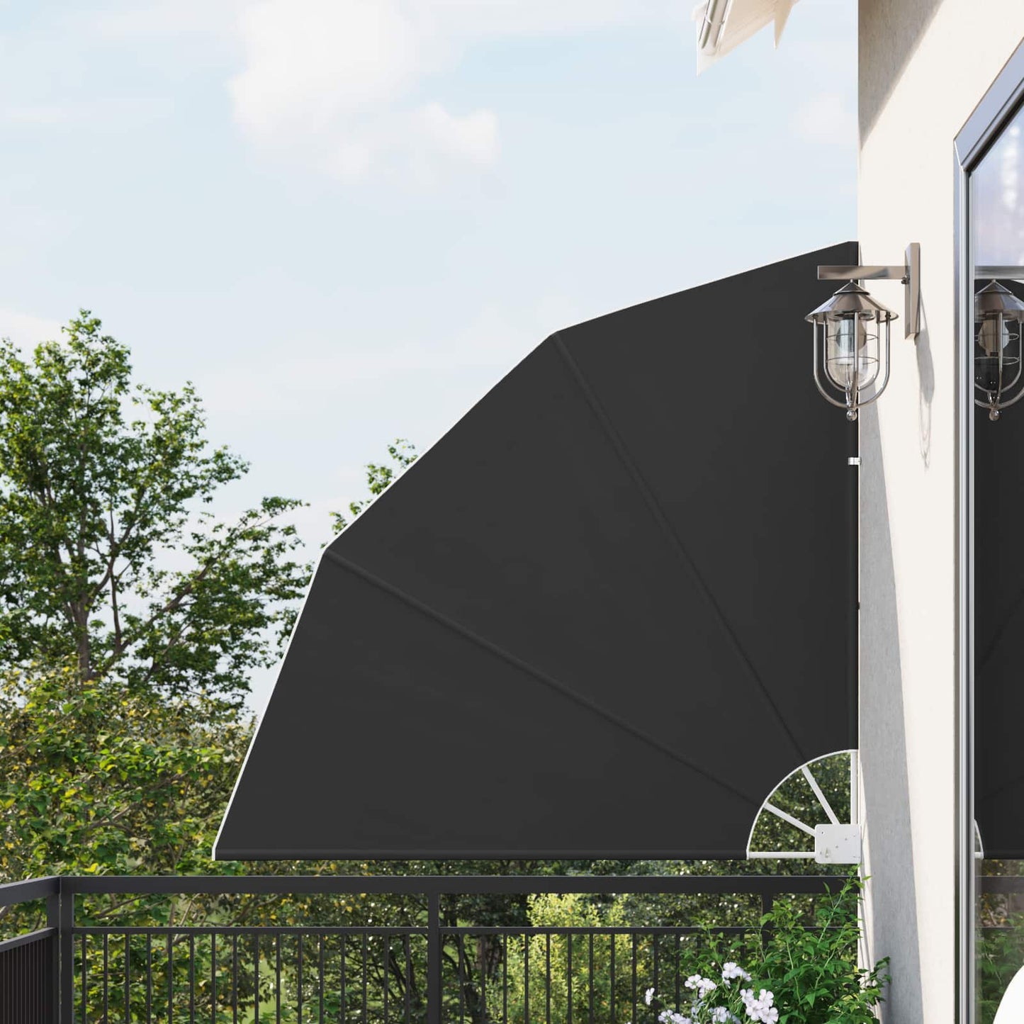 vidaXL Balcony Privacy Screen 140 x 140 cm Polyester Black