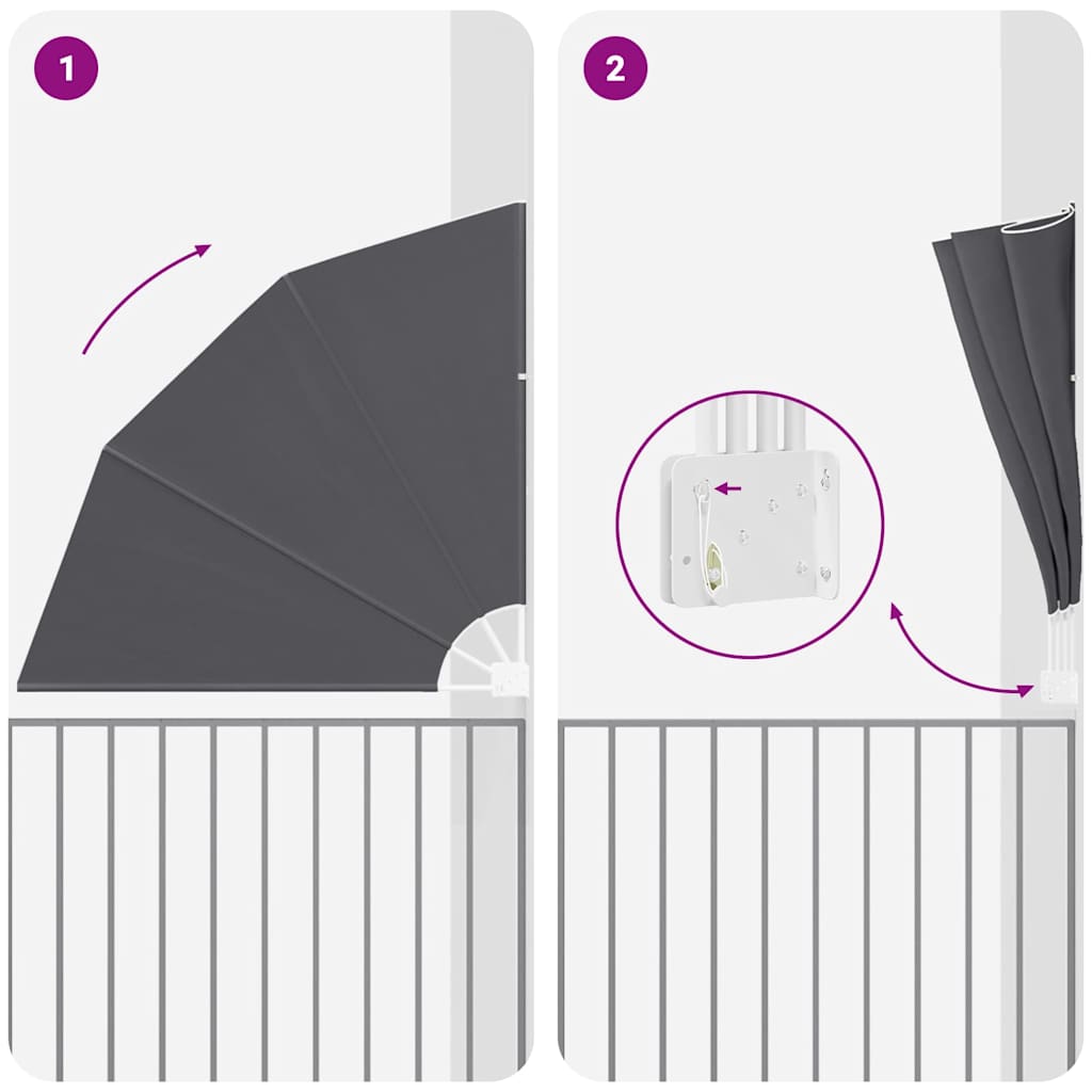 vidaXL Balcony Privacy Screen 140 x 140 cm Polyester Black