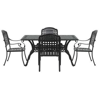 vidaXL Garden Dining Set 5 pcs Black Aluminium