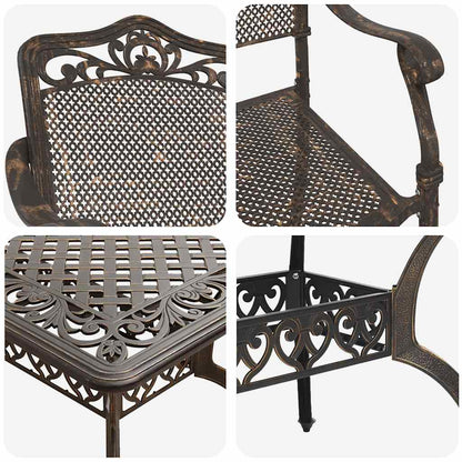 vidaXL Garden Dining Set 7 pcs Bronze Aluminium