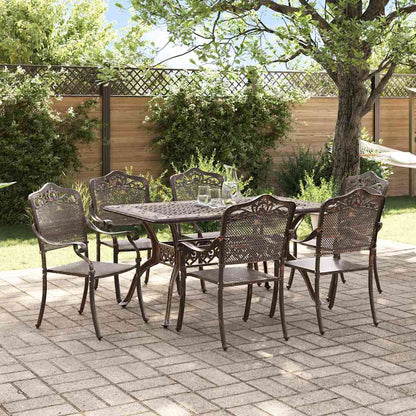 vidaXL Garden Dining Set 7 pcs Bronze Aluminium