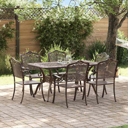 vidaXL Garden Dining Set 7 pcs Bronze Aluminium