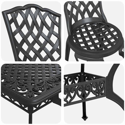 vidaXL Garden Dining Set 7 pcs Black Aluminium