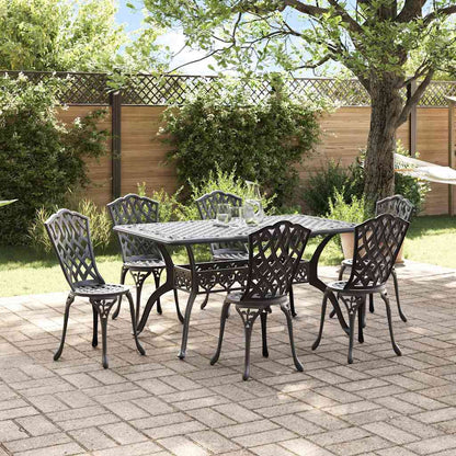 vidaXL Garden Dining Set 7 pcs Black Aluminium
