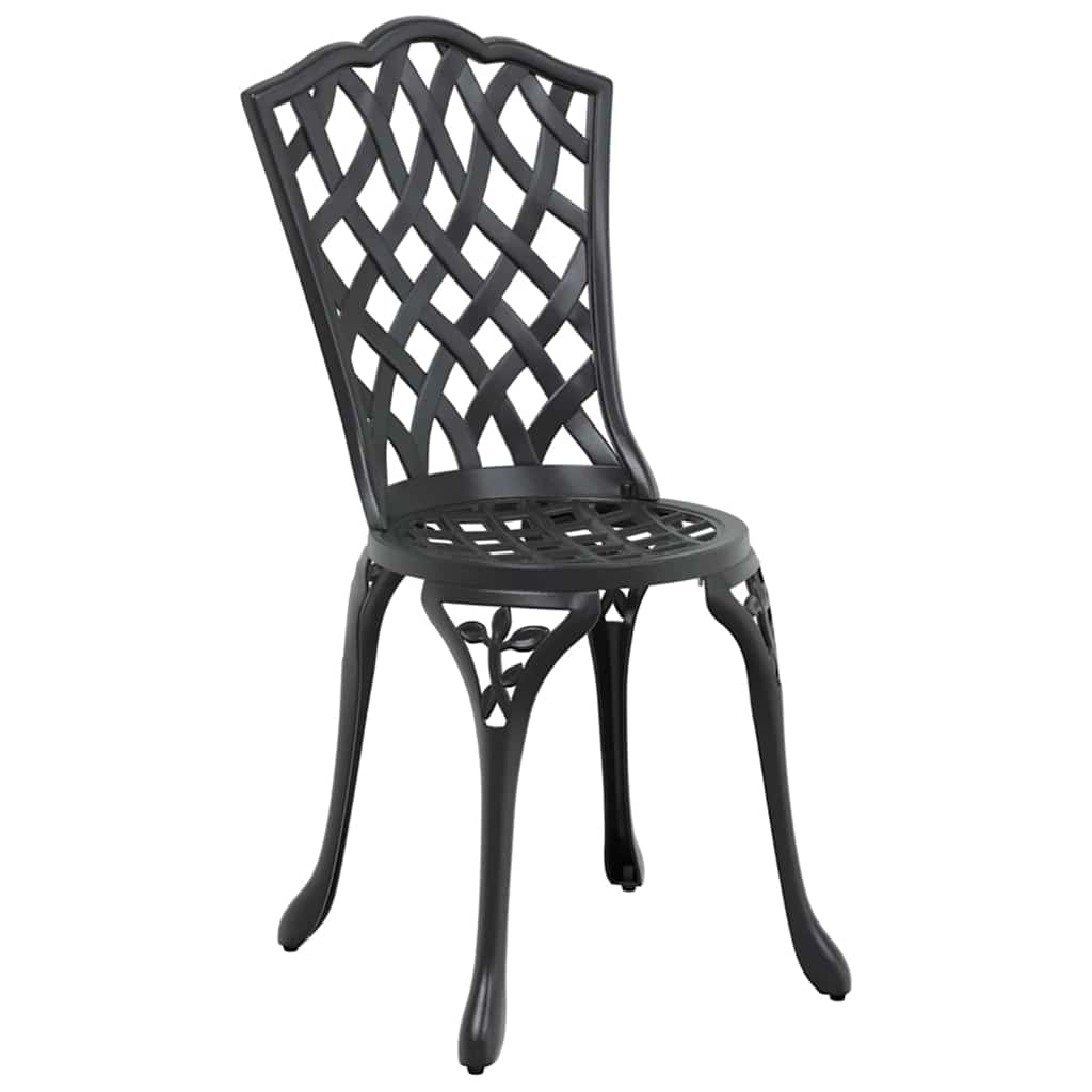 vidaXL Garden Dining Set 7 pcs Black Aluminium