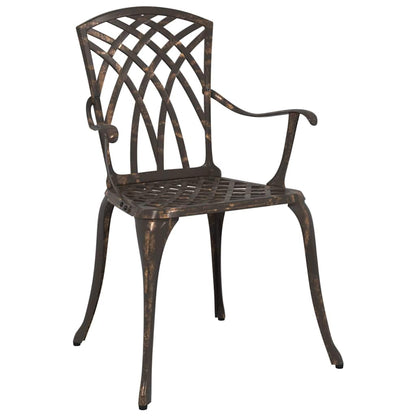 vidaXL Garden Dining Set 7 pcs Bronze Aluminium