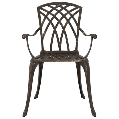 vidaXL Garden Dining Set 7 pcs Bronze Aluminium