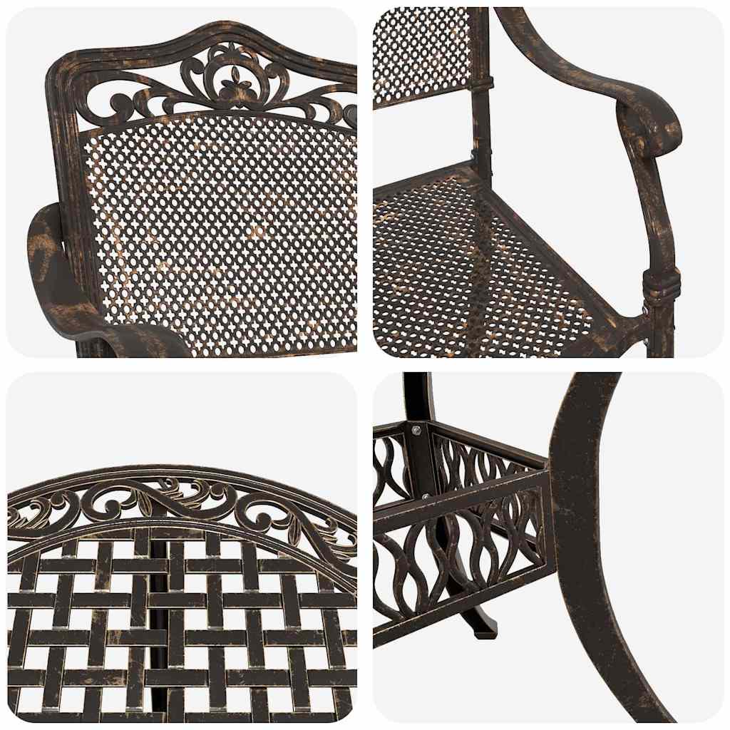 vidaXL Garden Dining Set 5 pcs Bronze Aluminium