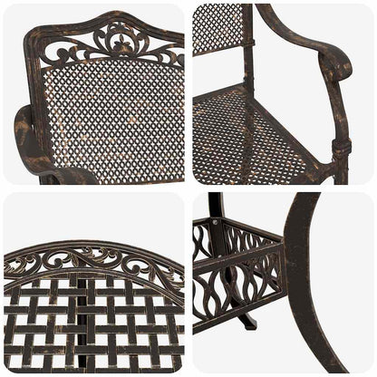 vidaXL Garden Dining Set 5 pcs Bronze Aluminium