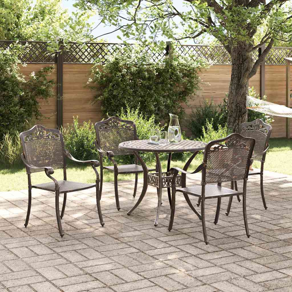 vidaXL Garden Dining Set 5 pcs Bronze Aluminium