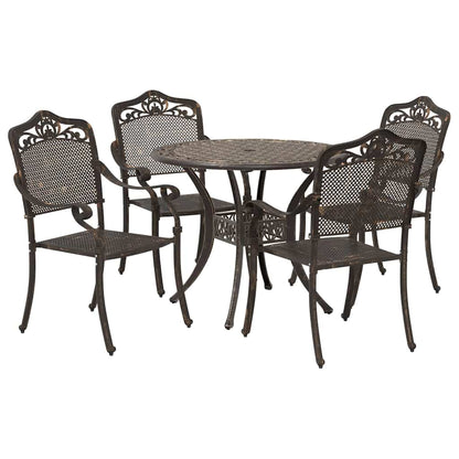 vidaXL Garden Dining Set 5 pcs Bronze Aluminium