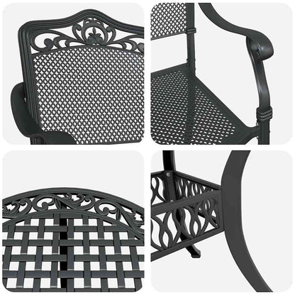 vidaXL Garden Dining Set 5 pcs Black Aluminium