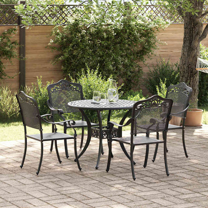 vidaXL Garden Dining Set 5 pcs Black Aluminium
