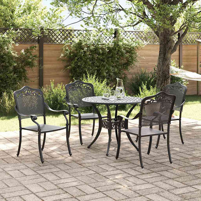 vidaXL Garden Dining Set 5 pcs Black Aluminium