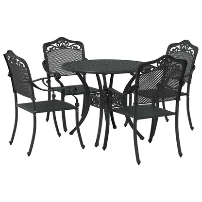 vidaXL Garden Dining Set 5 pcs Black Aluminium