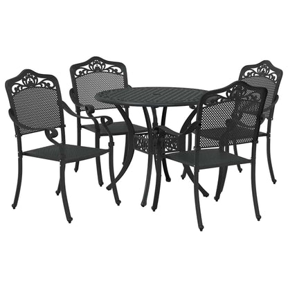 vidaXL Garden Dining Set 5 pcs Black Aluminium
