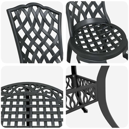 vidaXL Garden Dining Set 5 pcs Black Aluminium