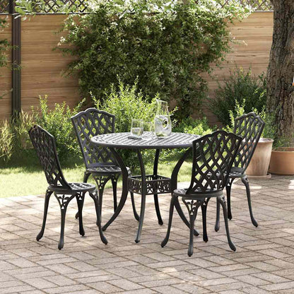 vidaXL Garden Dining Set 5 pcs Black Aluminium