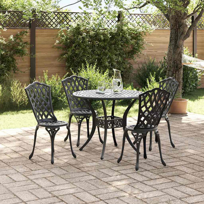 vidaXL Garden Dining Set 5 pcs Black Aluminium
