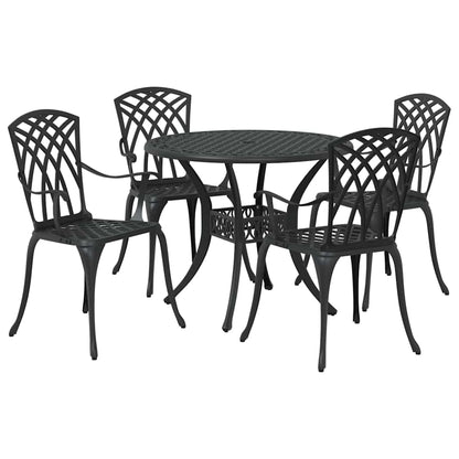 vidaXL Garden Dining Set 5 pcs Black Aluminium