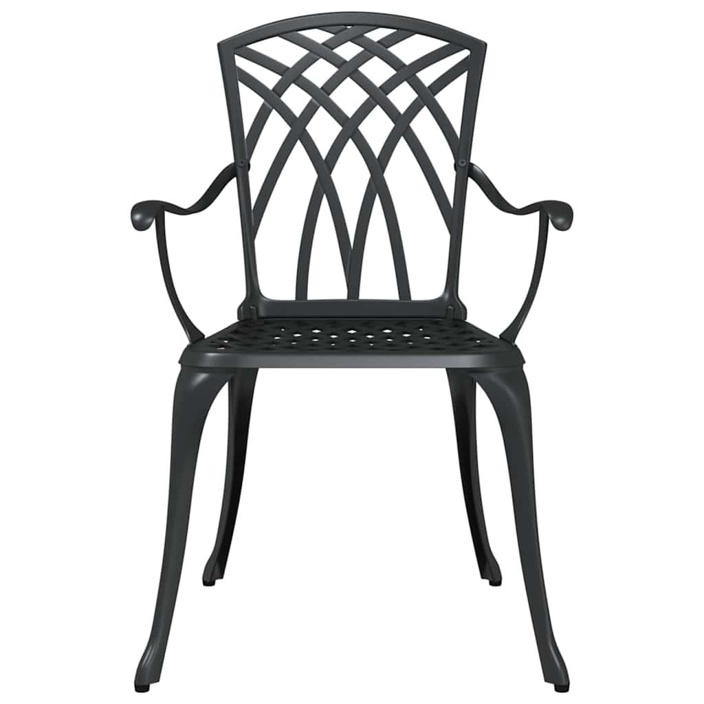 vidaXL Garden Dining Set 5 pcs Black Aluminium