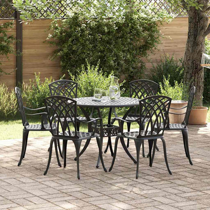 vidaXL Garden Dining Set 7 pcs Black Aluminium