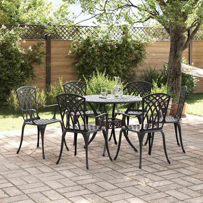 vidaXL Garden Dining Set 7 pcs Black Aluminium