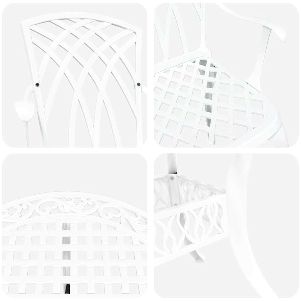 vidaXL Garden Dining Set 7 pcs White Aluminium