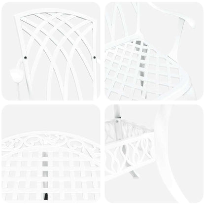 vidaXL Garden Dining Set 7 pcs White Aluminium