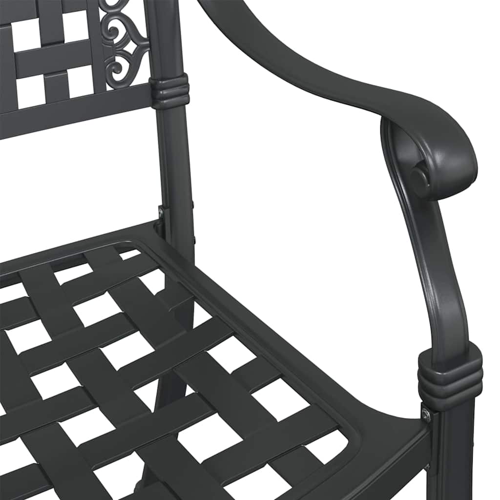 vidaXL Garden Table Set 3 pcs Black Cast Aluminium