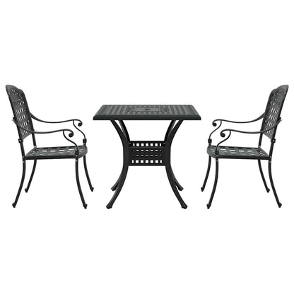 vidaXL Garden Table Set 3 pcs Black Cast Aluminium