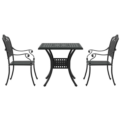 vidaXL Garden Table Set 3 pcs Black Cast Aluminium