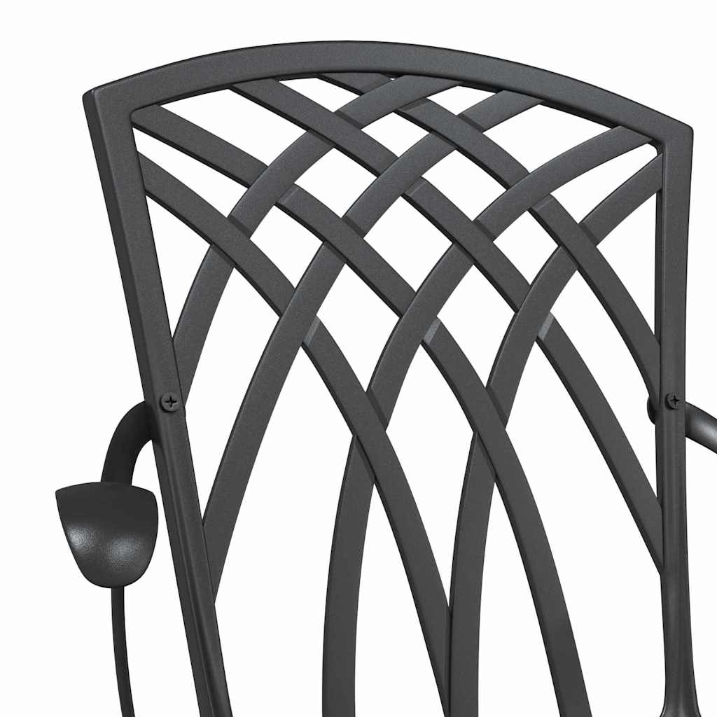 vidaXL Garden Table Set 3 pcs Black Cast Aluminium