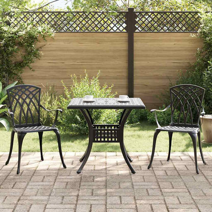 vidaXL Garden Table Set 3 pcs Black Cast Aluminium
