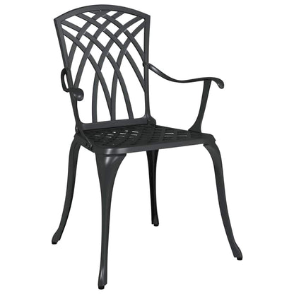 vidaXL Garden Table Set 3 pcs Black Cast Aluminium