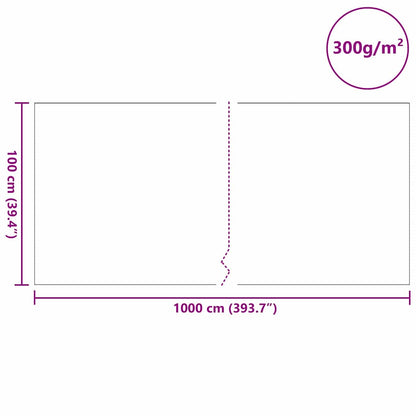 vidaXL Pond Fleece Folding Grey 1 x 10 m Polyester and Cotton