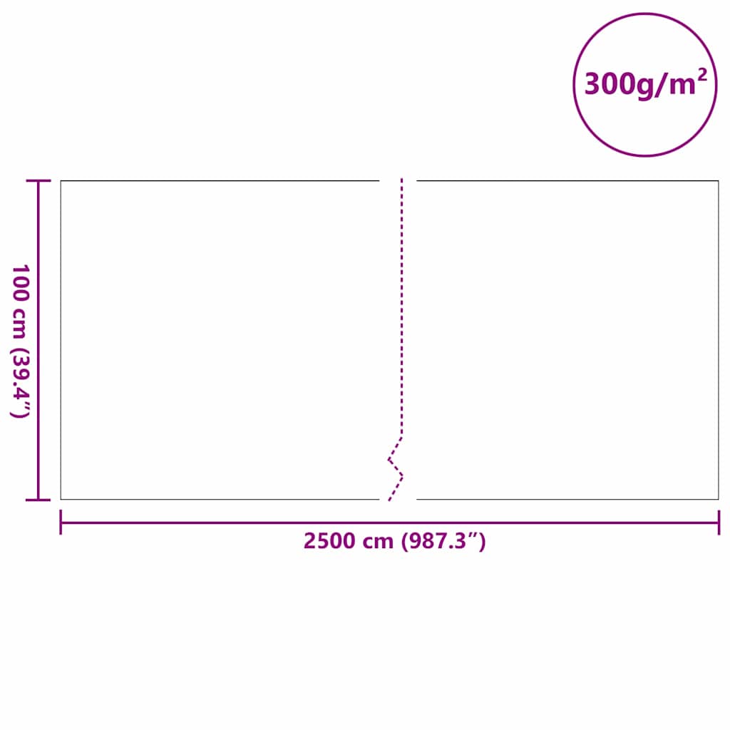 vidaXL Pond Fleece Folding Grey 1 x 25 m Polyester and Cotton