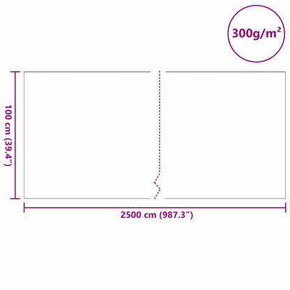 vidaXL Pond Fleece Folding Grey 1 x 25 m Polyester and Cotton
