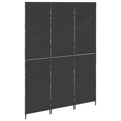 vidaXL Room Divider Folding Manual Black 146 x 180 cm Poly Rattan