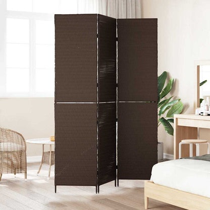 vidaXL Room Divider Folding Manual Brown 146 x 180 cm Poly Rattan
