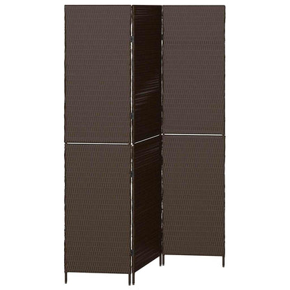 vidaXL Room Divider Folding Manual Brown 146 x 180 cm Poly Rattan