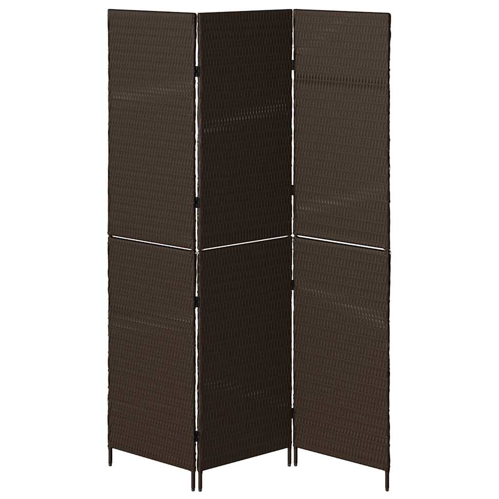 vidaXL Room Divider Folding Manual Brown 146 x 180 cm Poly Rattan