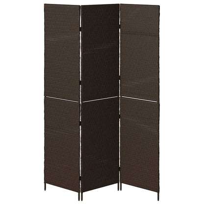vidaXL Room Divider Folding Manual Brown 146 x 180 cm Poly Rattan