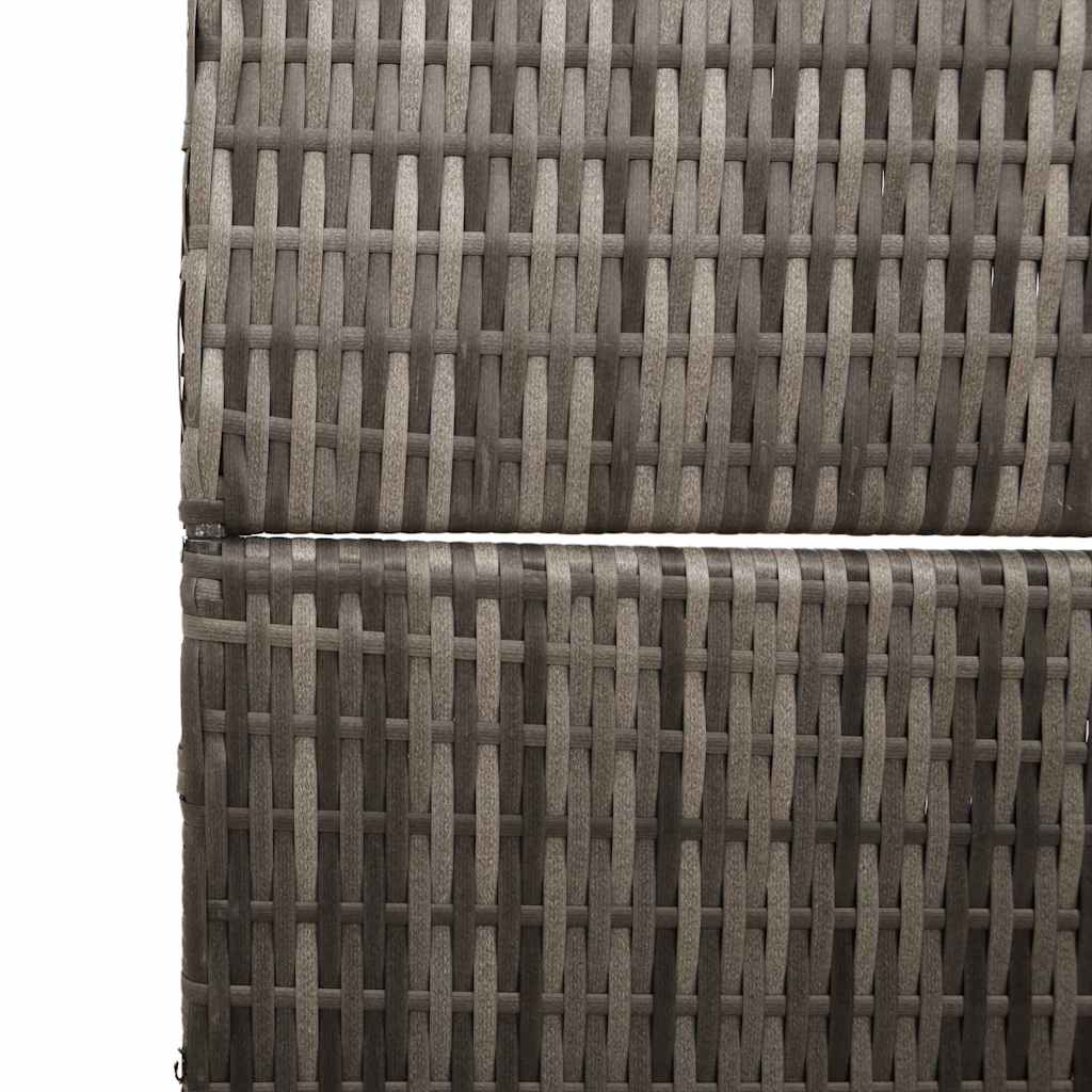 vidaXL Room Divider Folding Manual Grey 146 x 180 cm Poly Rattan
