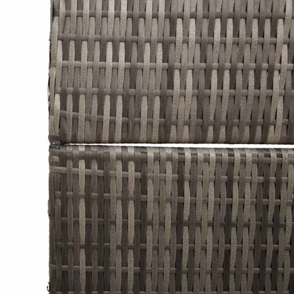 vidaXL Room Divider Folding Manual Grey 146 x 180 cm Poly Rattan