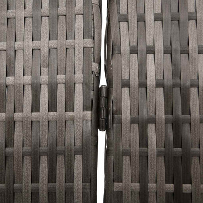 vidaXL Room Divider Folding Manual Grey 146 x 180 cm Poly Rattan