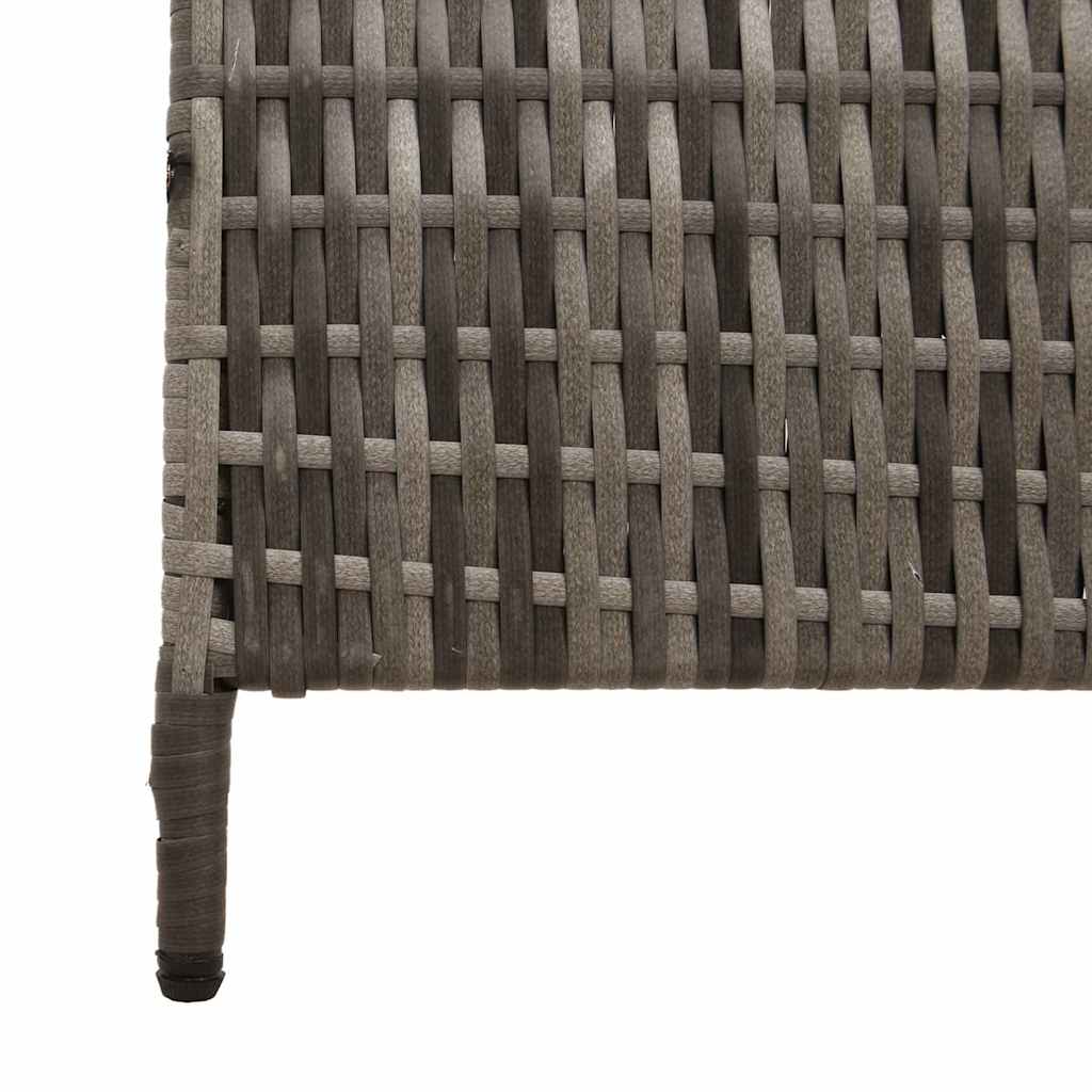 vidaXL Room Divider Folding Manual Grey 146 x 180 cm Poly Rattan