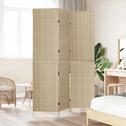 vidaXL Room Divider Folding Manual Beige 147 x 180 cm Poly Rattan