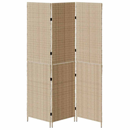 vidaXL Room Divider Folding Manual Beige 147 x 180 cm Poly Rattan